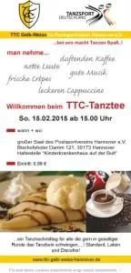 Willkommen beim TanzTee – am 15.02.2015 ab 15 Uhr
